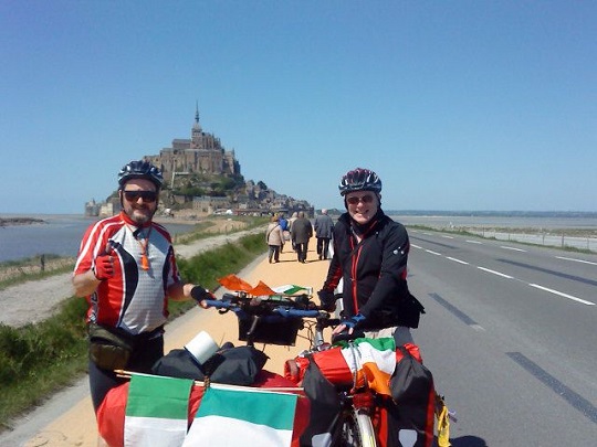 Grandads Peter & Eugene at Mont Saint-Michel